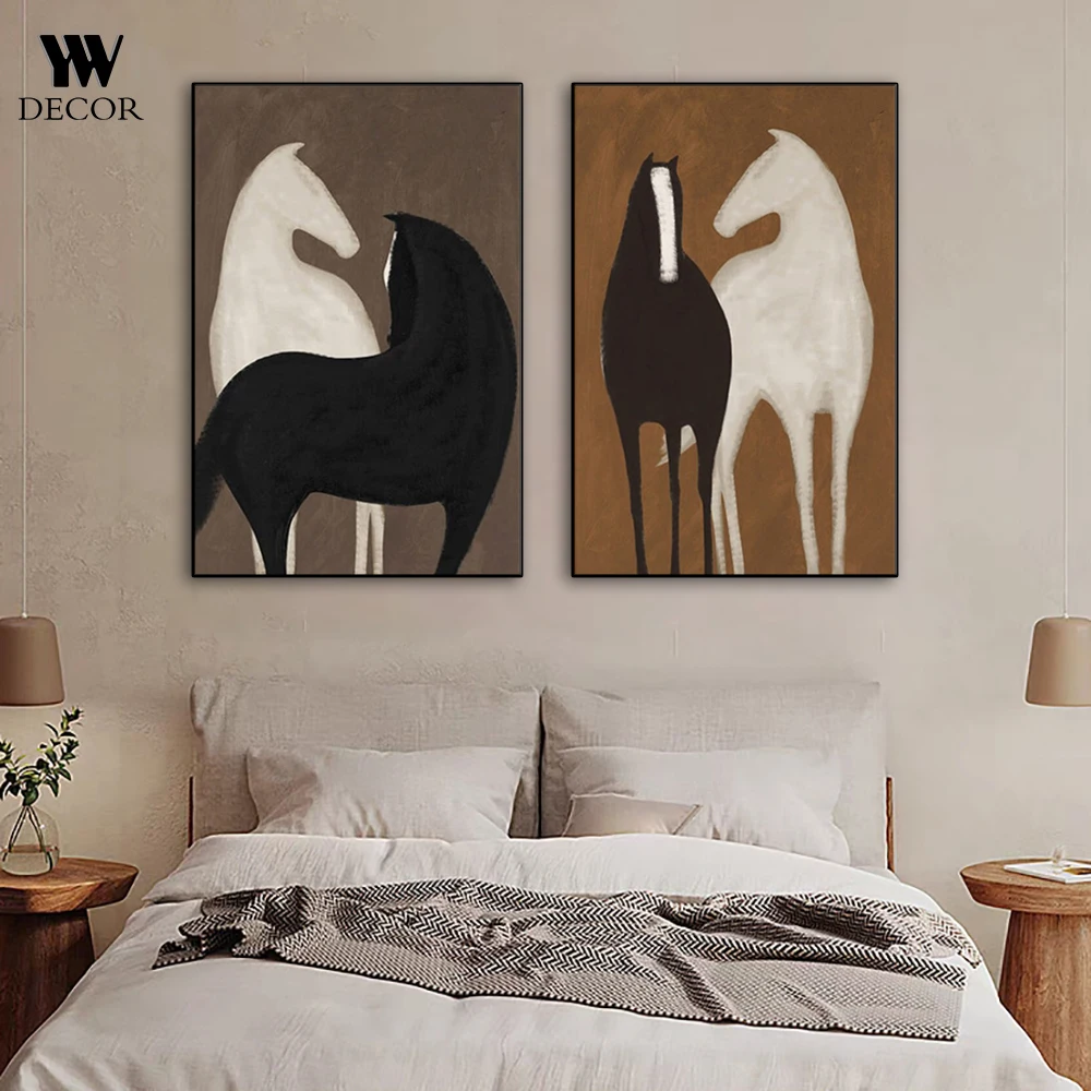 Abstract Horse Canvas Painting Wall Art Animal Posters Prints For Living Room Decor Wall Pictures Cuadros
