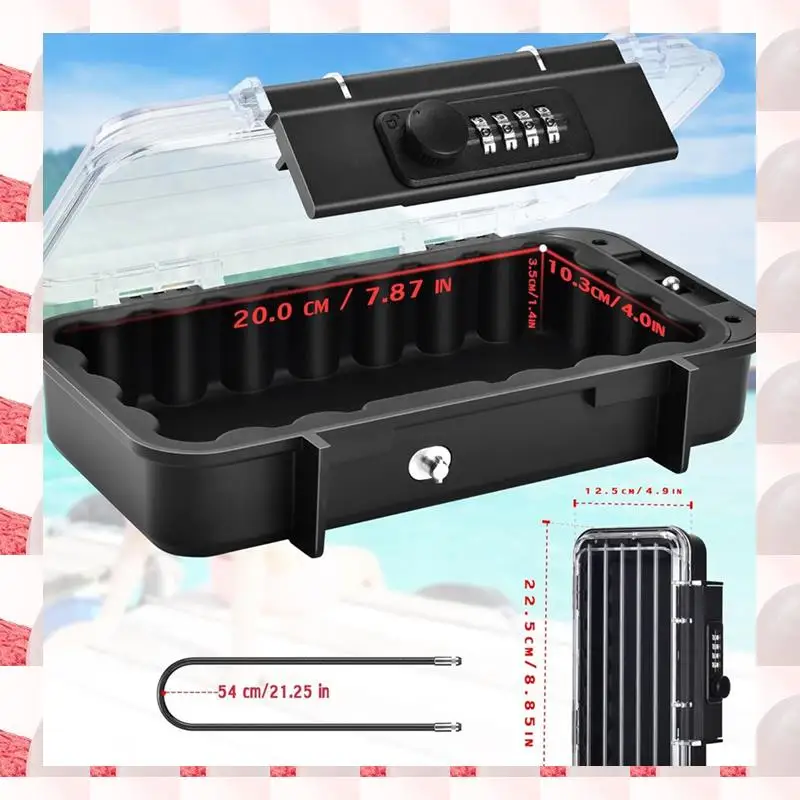 잠금 상자, 전화 잠금 상자, 보안 잠금 상자, 투명한 야외 방수 여행 안전, 비밀번호 해변 상자 내구성, 투명