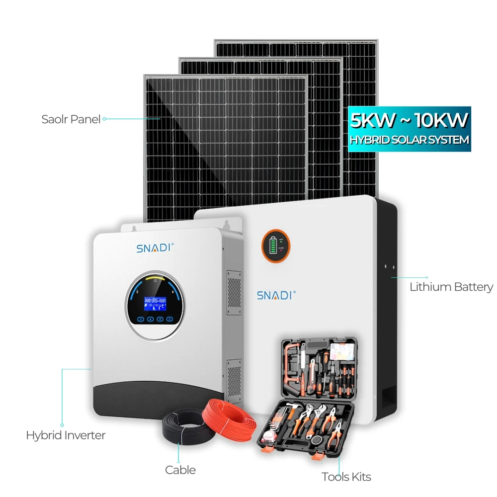 5 10 15 20KW hybrid solar system with battery kit off-grid photovoltaic solar system