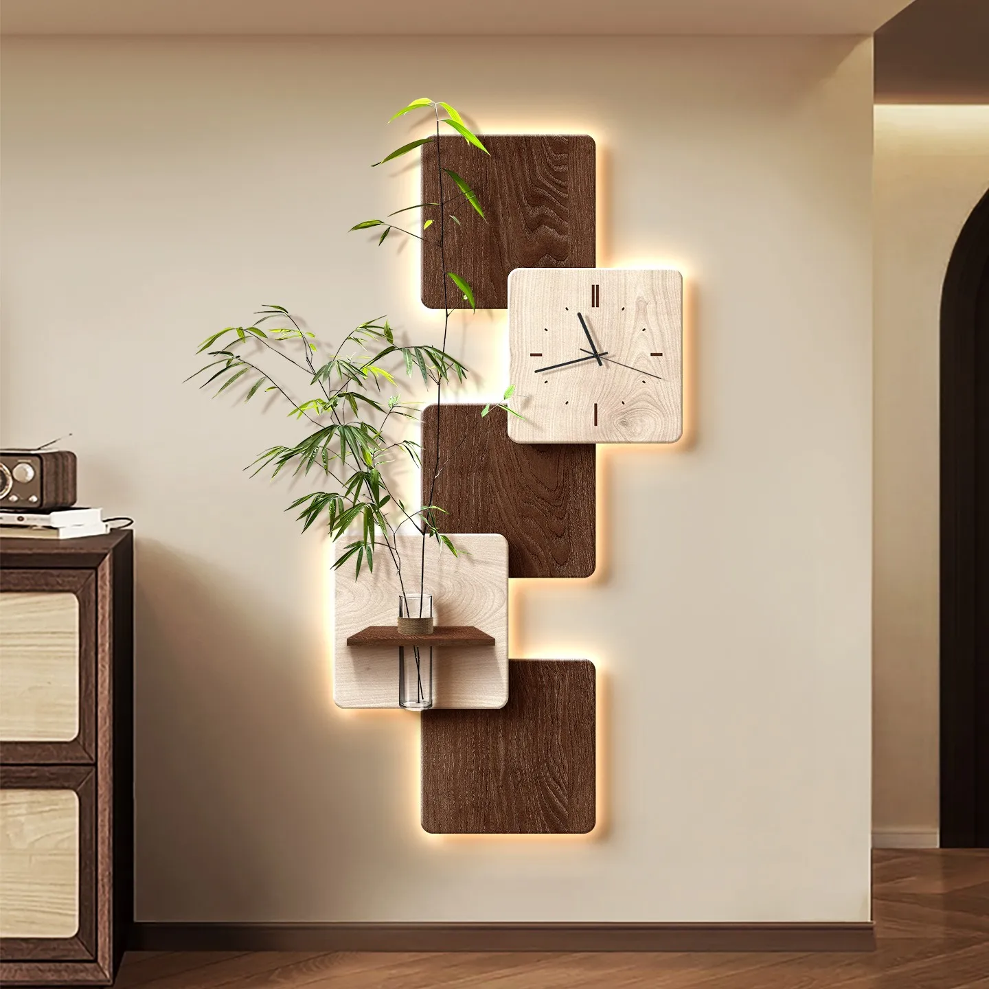 Entrance decorative painting hydroponic green plants facing the door art hanging painting