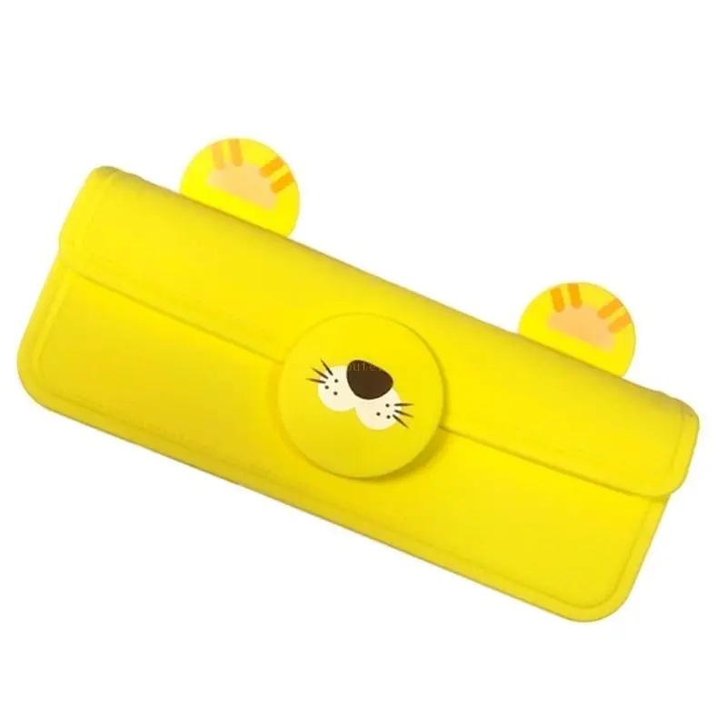 Cartoon Silicone Pen Case Pen Delder Button Button Fechamento água resistente à água Capacidade para crianças e