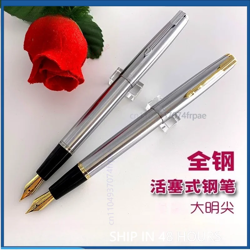 for-yongsheng-601a-all-steel-piston-fountain-pen-large-iridium-nib-daily-writing-practice-stationery