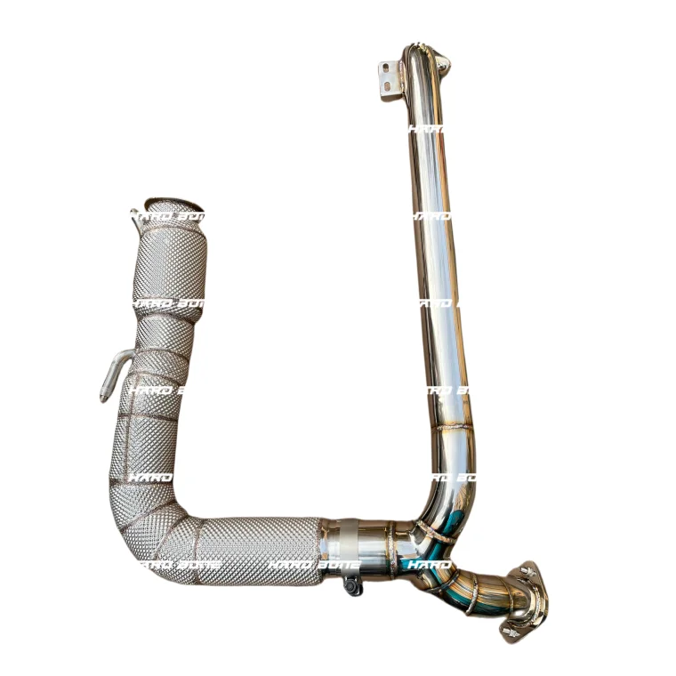 

Customized Logo Catted Exhaust Downpipe With Heat Shield For Porsche 718 Boxster Cayman 2.5 2016+