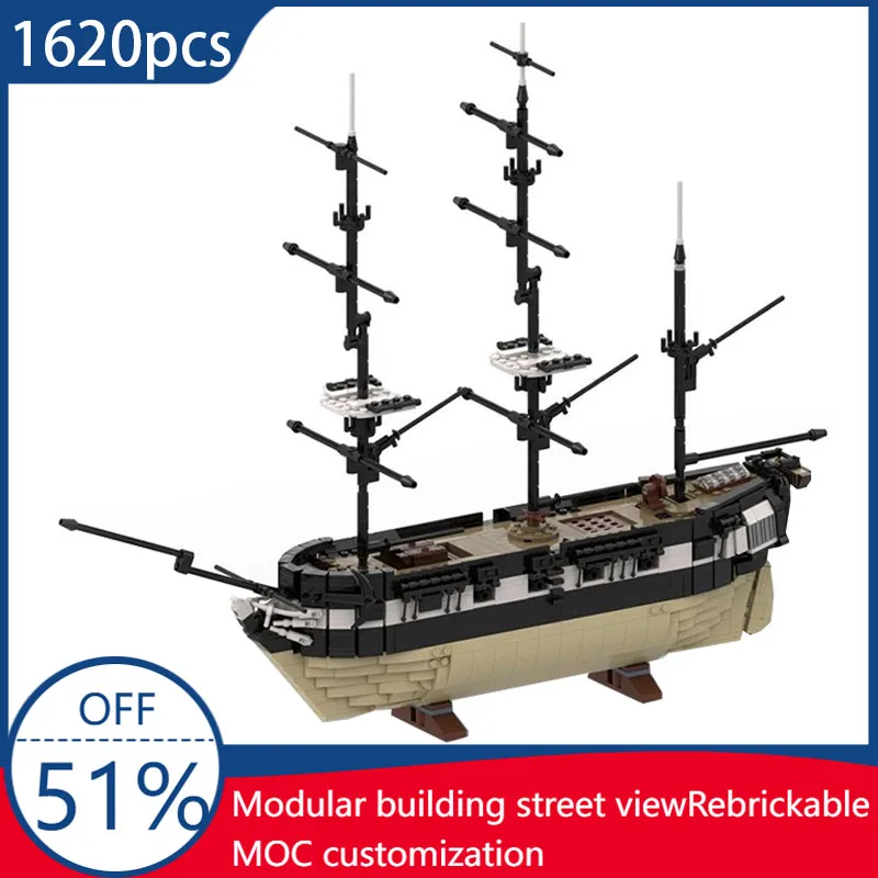 

1620 PCS Exquisite Retro Battleship Building Blocks Bricks Model Display Assembly Toy For Kids & Adults Birthday Surprise Gifts
