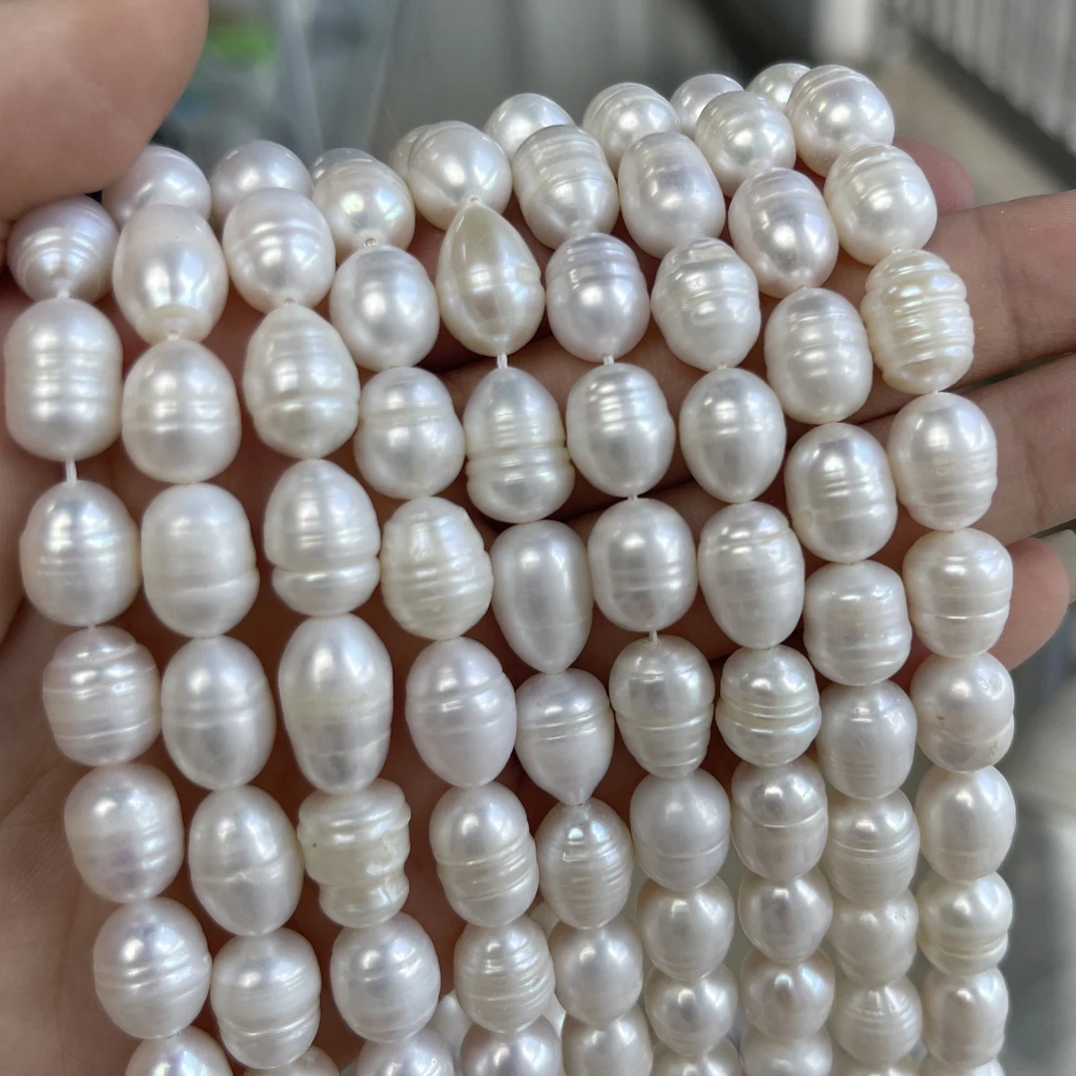 

10-11 мм большой рисовый натуральный пресноводный жемчуг, полуфабрикат, бусины для изготовления ювелирных изделий, сделай сам, женское ожерелье, браслет, аксессуары