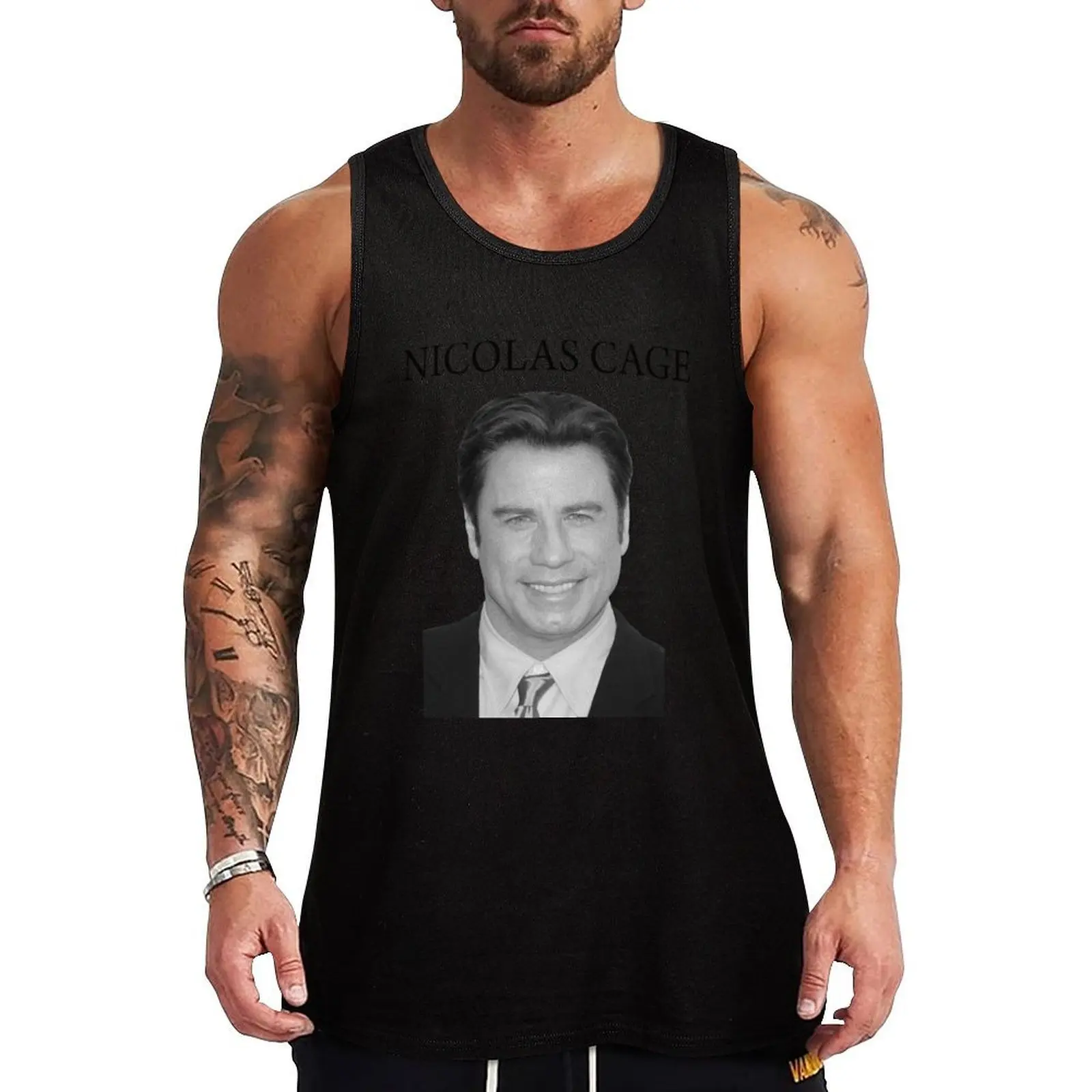Nicolas Cage John Travolta Faceoff Tank Top Street Style Tank Top Graphic Print Sleeveless Shirt