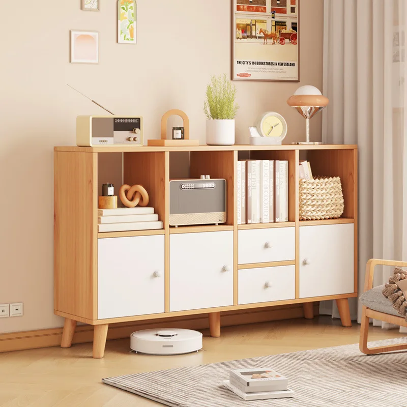 Bookcase floor-to-ceiling bedroom shelf storage cabinet household lattice cabinet living room storage rack small