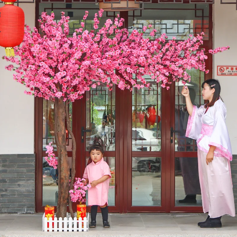 

Large fake peach blossom tree indoor decoration, New Year's blessing red envelope wishing tree, wedding decoration flower tree