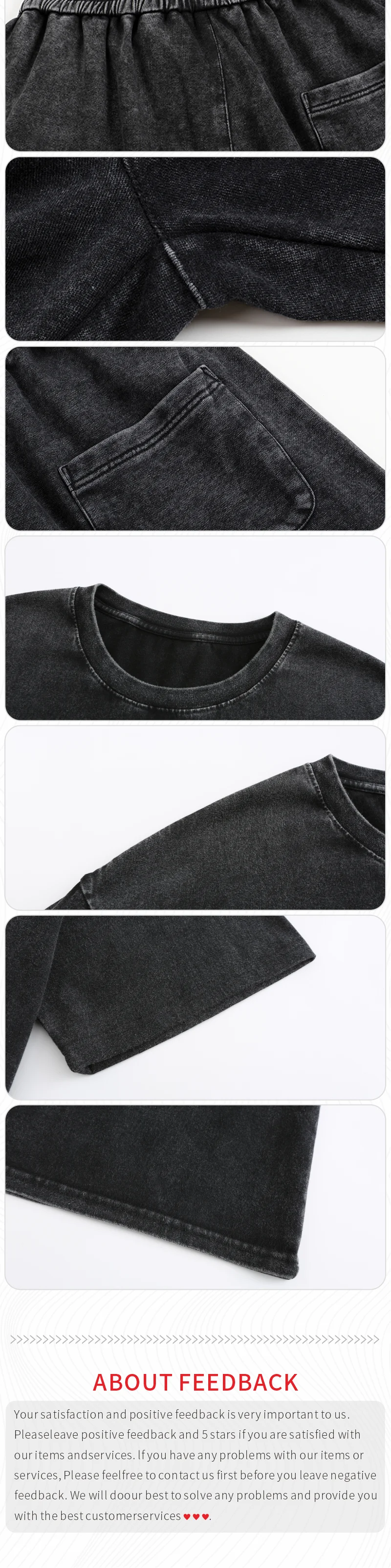 Maßgefertigte Vintage-Waschshorts und T-Shirts mit Personalisiertem Logo-Druck und Stickerei, Unisex Oversized Tee, Gym-Streetwear, Kleine Mindestbestellmenge, OEM ODM – Detail 7