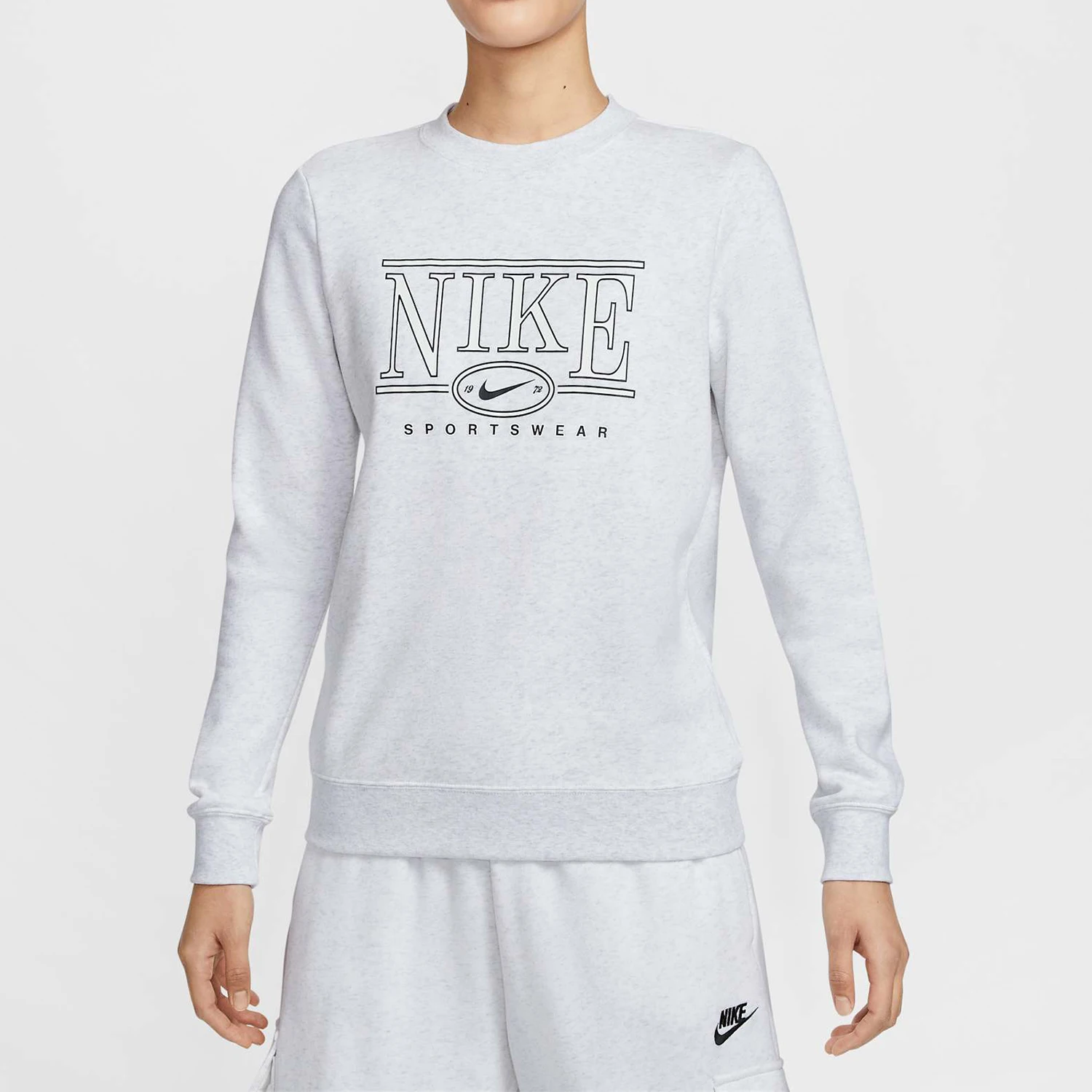 

Официальная новая женская классическая простая толстовка Nike с круглым вырезом и длинными рукавами HJ0981-051