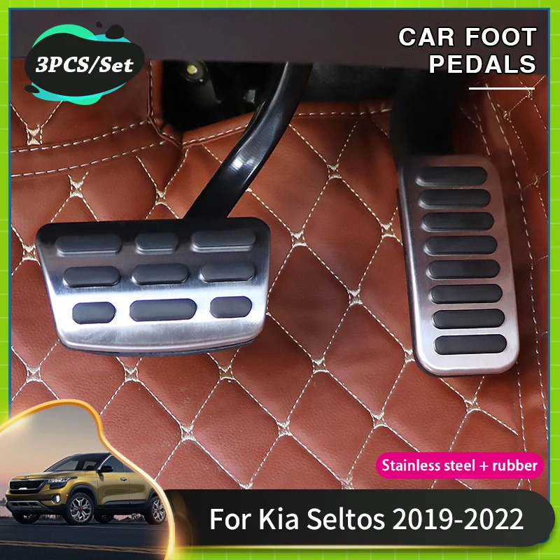 Car Foot Pedal For Kia Seltos Acessories 2022 2021 2020 2019 KX3 AT MT Car Non Slip Gas Brake Foot Rest Pedal Covers  Acessories