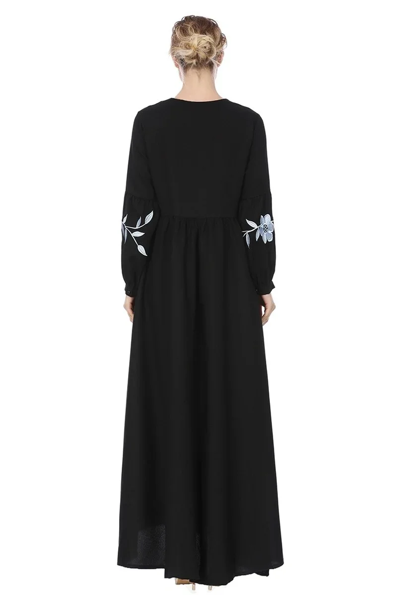 Chiffon Embroidery Abaya Dubai Muslim Dress Women Long Abayas for Women Caftan Marocain Kaftan Islam Eid Mubarak Ramadan Robes