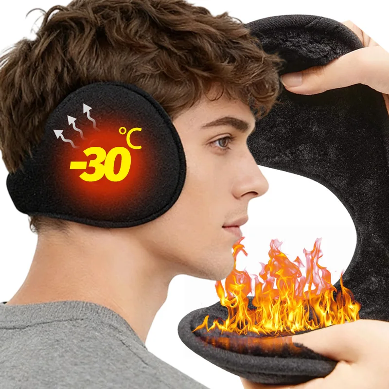 Thicken Fur Earmuffs for Men Women Winter Simple Solid Color Velvet Fleece Earwarmer Ear Protection Cycling Ski Windproof Earlap