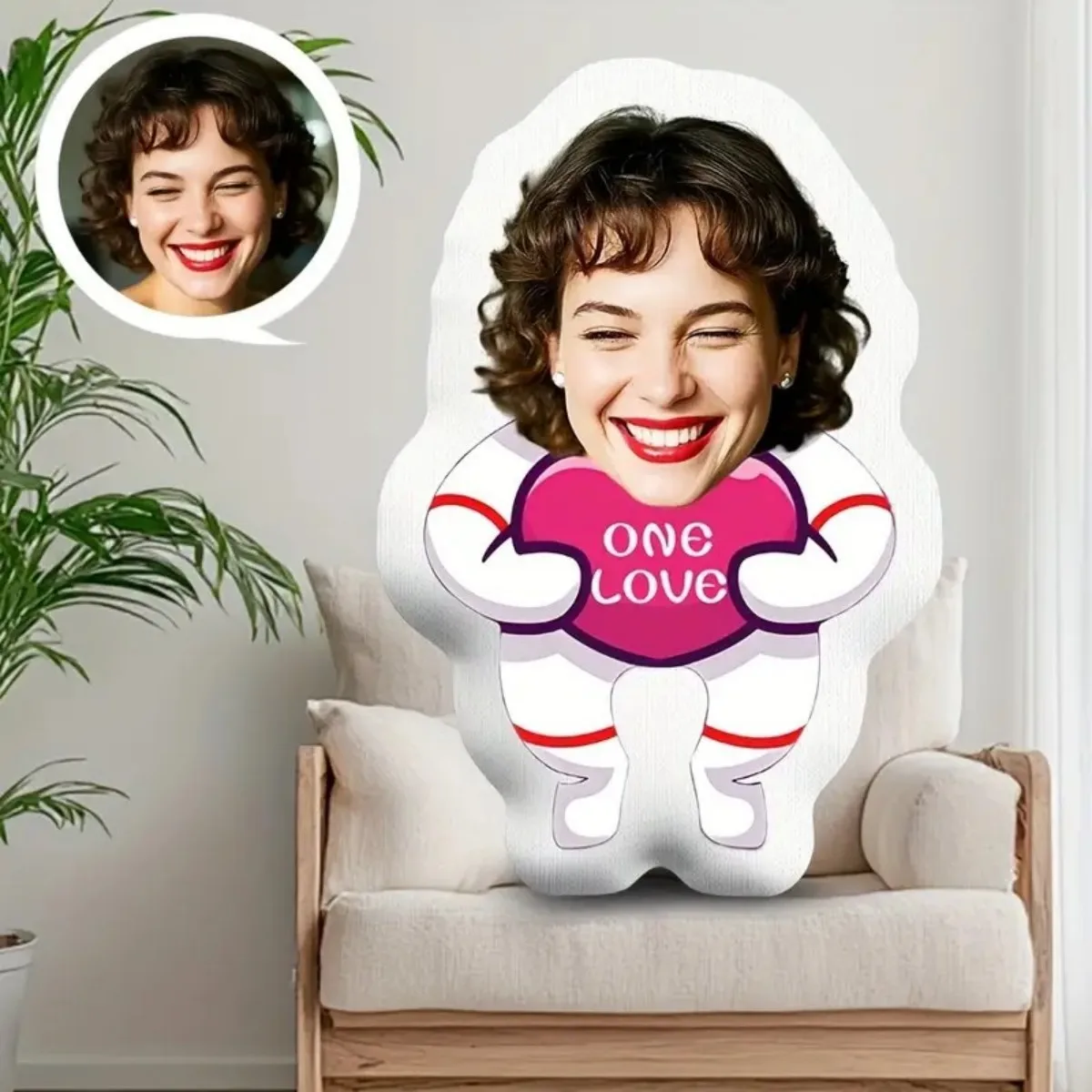 وسادة قطيفة منزلية مخصصة للصور - هدية مخصصة على شكل وجه مع صورتك، هدية مضحكة ومثيرة للاهتمام