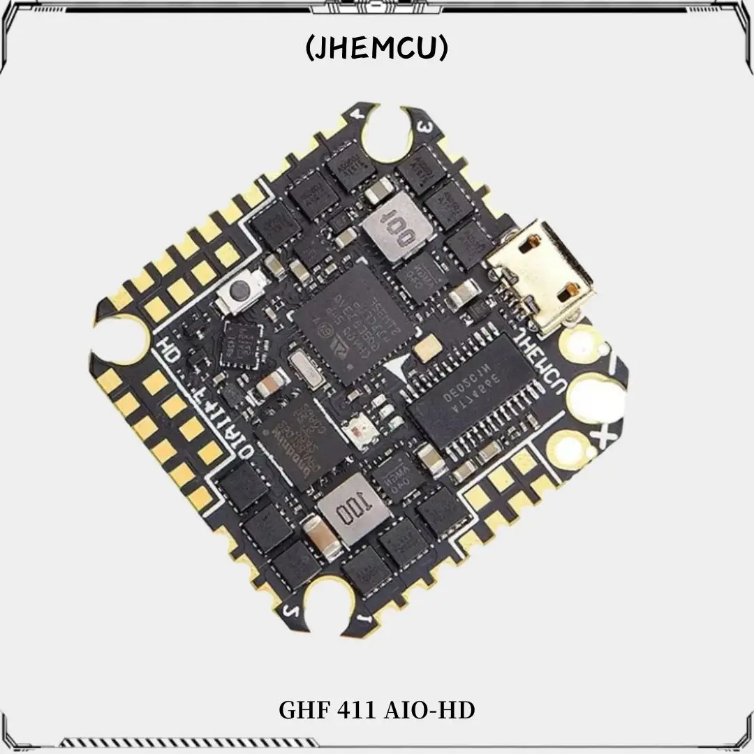 JHEMCU GHF411AIO-HD 40A F411 ICM42688P Flight Controller BLHELIS 40A 4in1 ESC 3-6S for Toothpick RC FPV Racing Drone