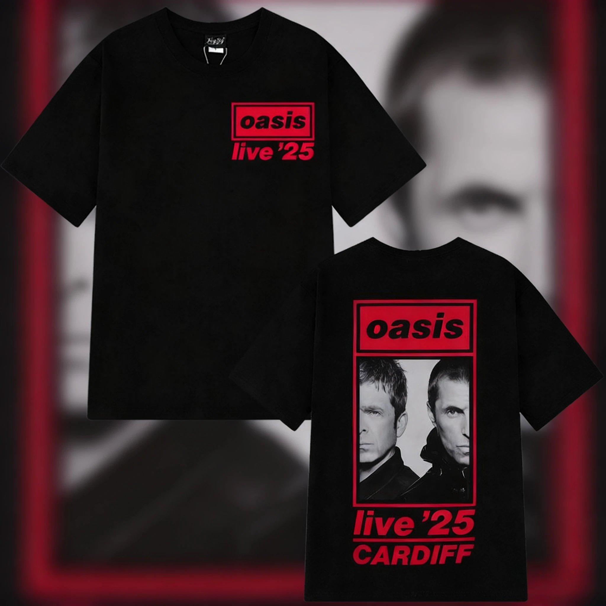 2025 الصيف OASIS لايف جولة تي شيرت الرجال امرأة القوطية الشرير تي شيرت الهيب هوب 100% القطن الخالص تي شيرت مطبوع حجم كبير تي شيرت
