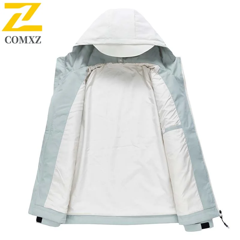 2025 New Arrival Men's Winter Hooded Jacket Color Block Trendy Thick Warm Parka Casual Ski Windproof Down Cotton Padded Coat