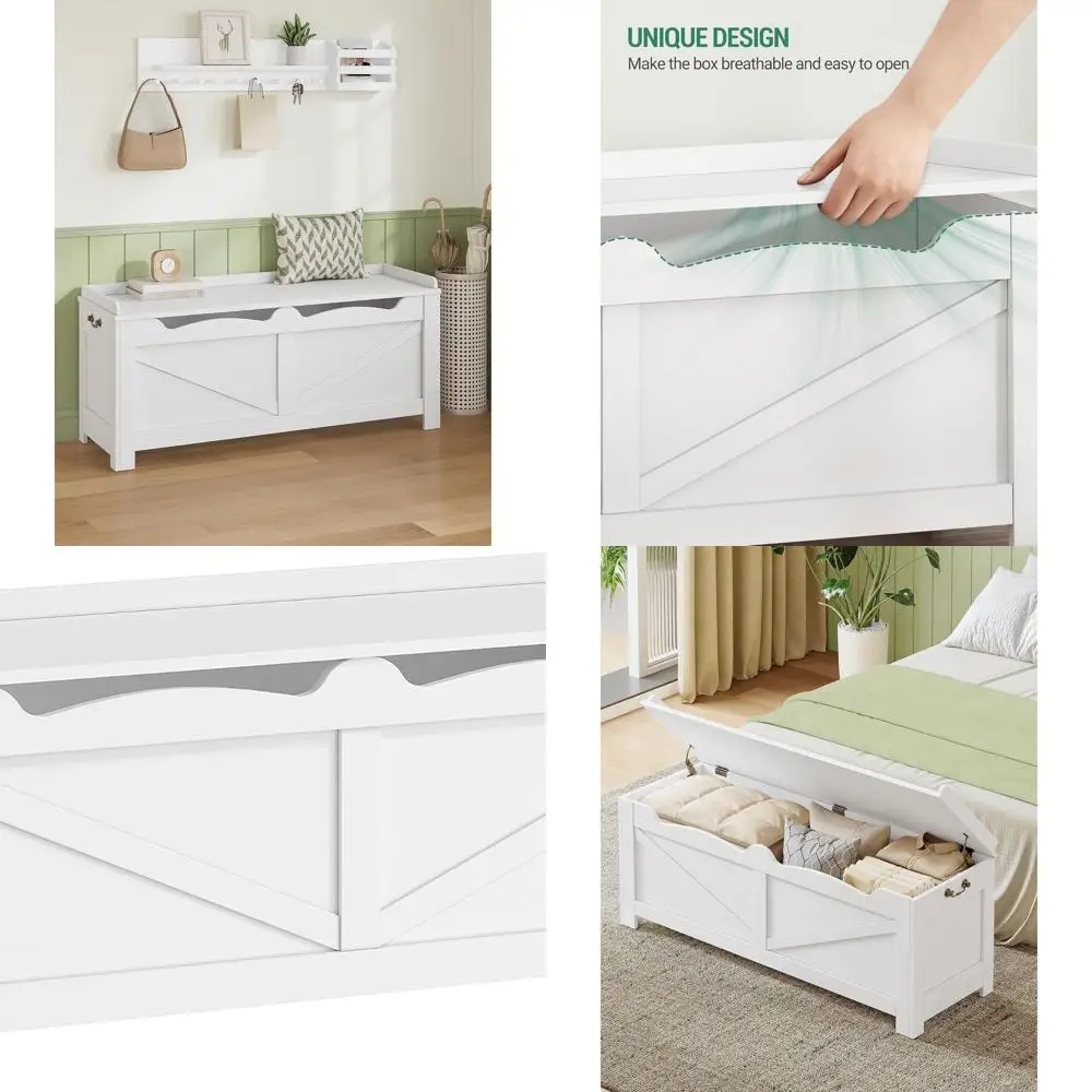 

Очень большой деревянный комод для хранения вещей с подъемным органайзером, скамейка для обуви для спальни, гостиной, белый