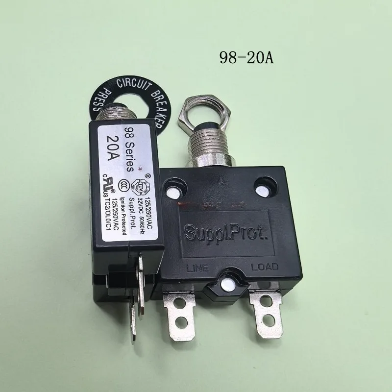 98 Series High Current Thermal Overload Protector, Manual Reset Circuit Breaker 15A 20A 30A Over Current Protection Switch