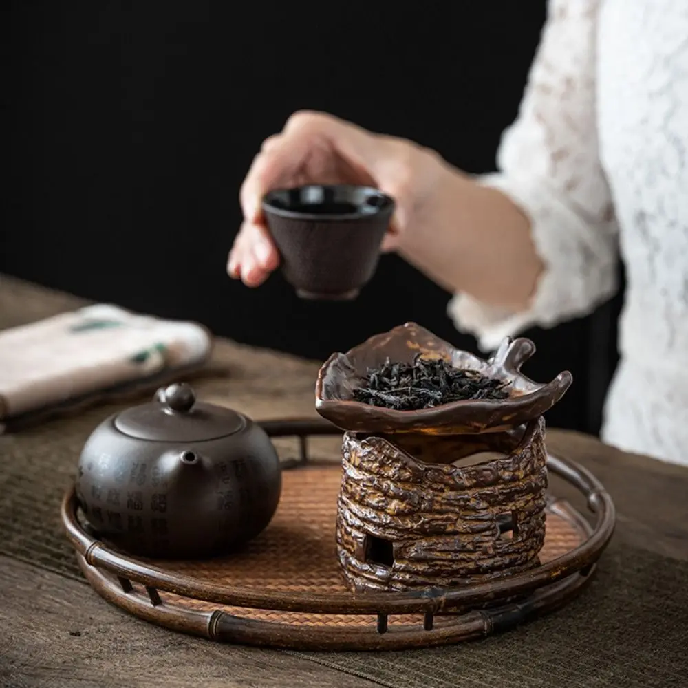 

Durable Retro Style Tea Light Candle Holder Ceramic Ornament Wax Melt Burner Removable Split Small Tea Roaster Home Decor
