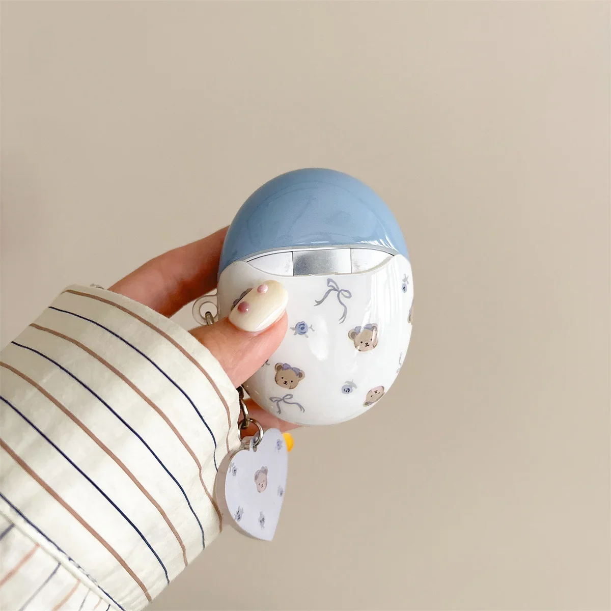 جراب سماعة أذن بتصميم دب لهاتف هاواوي فريبودز 5 ، جراب سماعة مع سلسلة مفاتيح ، تصميم كرتون لطيف ، هدية للنساء والفتيات