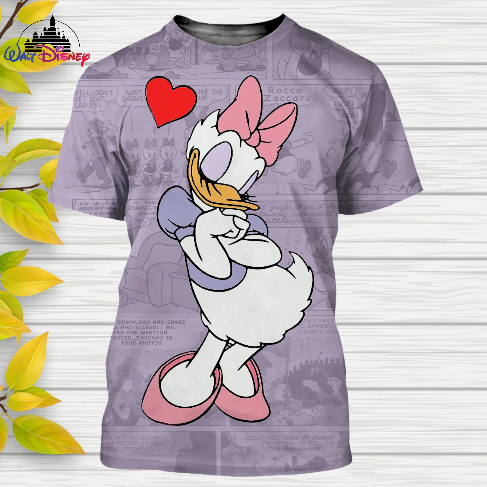 2024 Disney Donald Duck Daisy Cartoon Men Women T Shirt Casual Style 3D Print Summer Casual Streetwear Tee Tops Cartoon