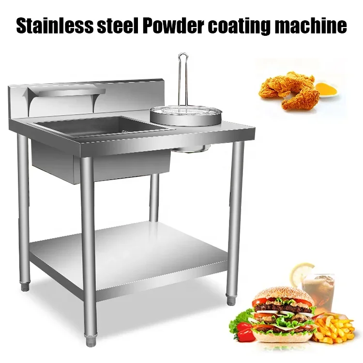 Fried chicken bread sieve table peanut flour coater fast food manual bread table