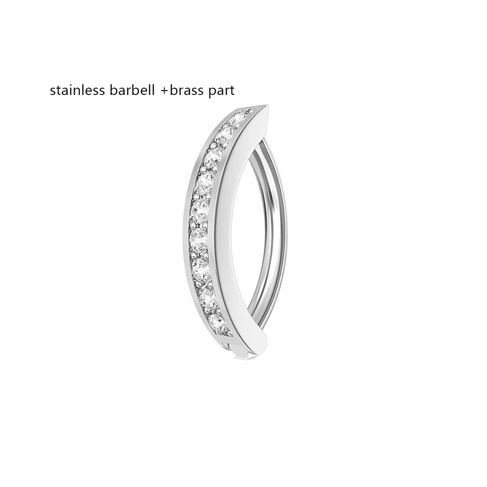 1PC 14G Implantat Grade G23 Titan Bauchnabel Ring Clicker Edelstahl Messing Nabel Piercing Schmuck Bauch Piercings