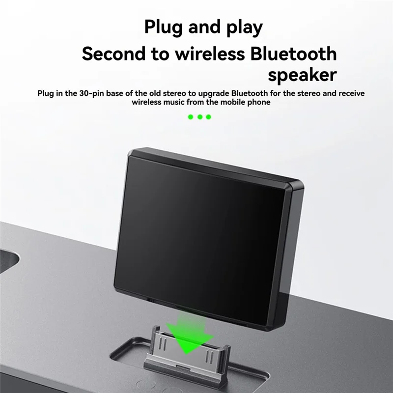 -BOFF Bluetooth 5.4 аудиоприемник для Iphone Ipod 30-контактный беспроводной музыкальный адаптер, стерео A2DP для 30-контактных док-станций