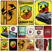 FIAT Bar Retro Tin Sign Hanging Metal Sign Home Wall Decor Decoration Plates Posters On The Wall Living Room Decoration Luxury