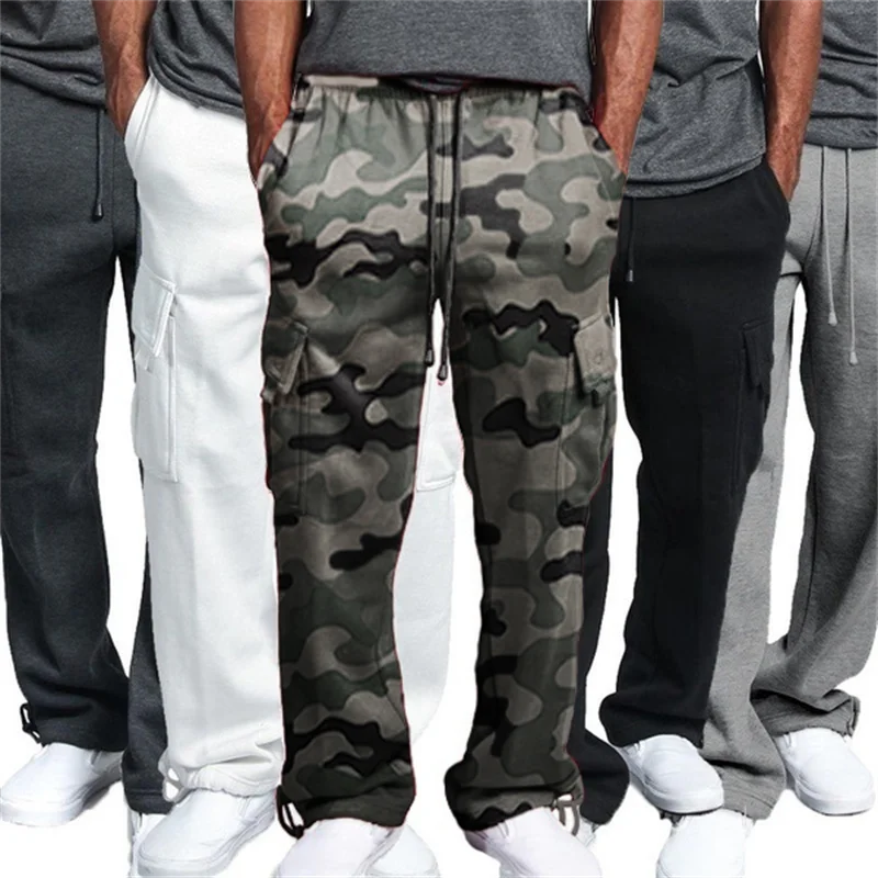 Men's Fitness Workwear Sweatpants Casual Pocket Pants Soft Sweatpants Jogging Pants Running Long Pants