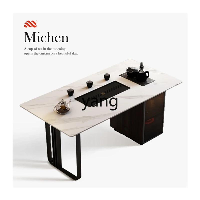 

Modern Minimalist Tea Table Integrated Rock Board Household Kung Fu Tea Table Study Room Extremely Simple Tea Table