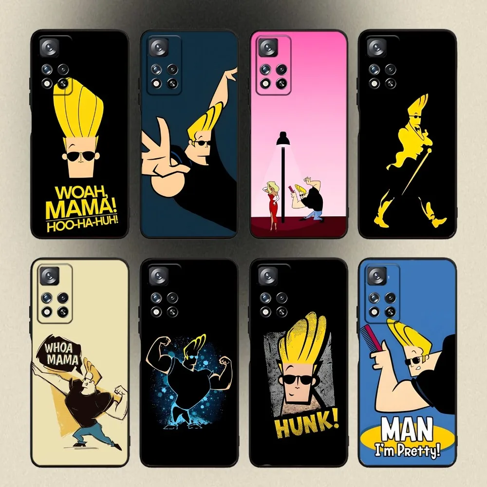 Cartoon J-Johnny Bravo Phone Case For Samsung Galaxy A20,A21s,A22,A31,A32,A52,A53,A72,73,A80,A91 Soft Black Cover