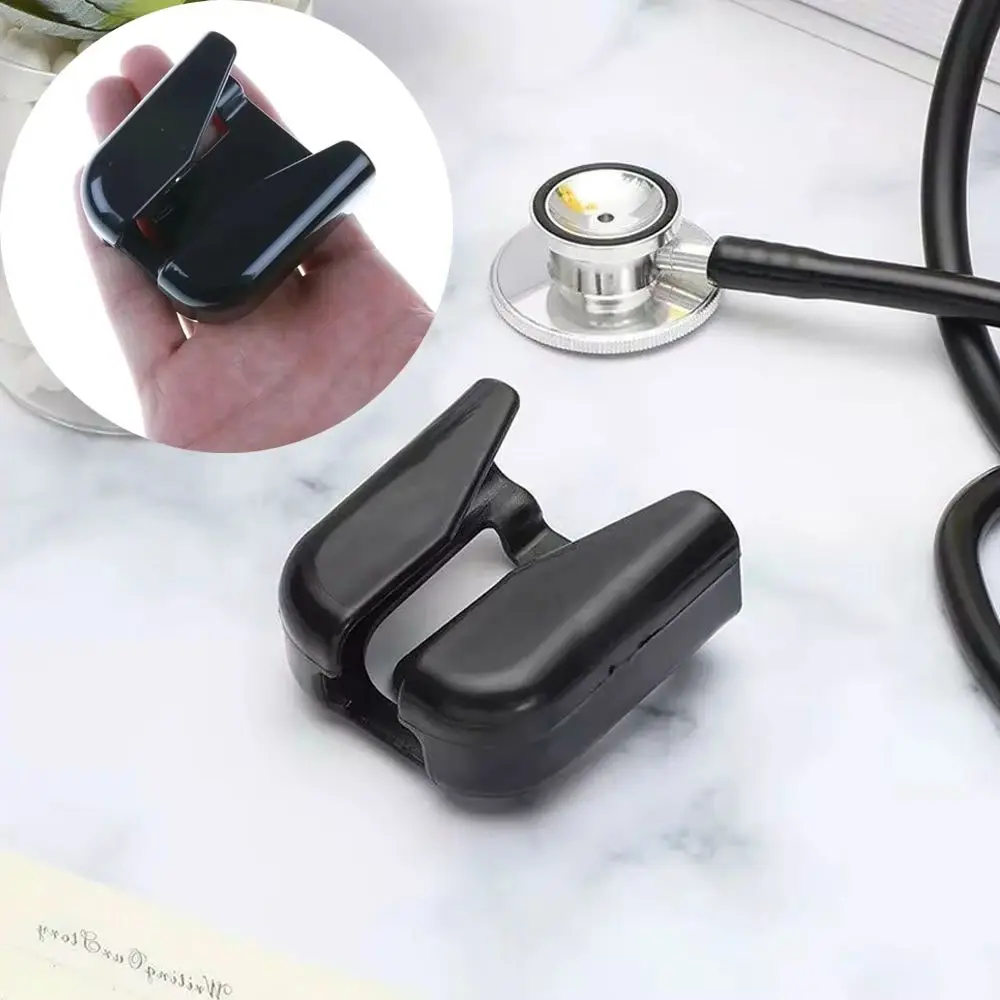 

Black Durable Universal Stethoscopes Clip Hip Holder Plastic Fastener Belt Clip Holder Medical Care Accessories