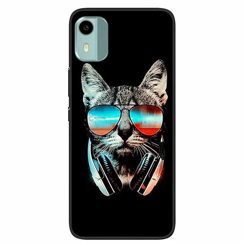 For Nokia C02 Case C32 C22 Shockproof Silicone Cool Wolf TPU Soft Phone Shell for Nokia C12 C 12 Back Covers Lion Animal Printed