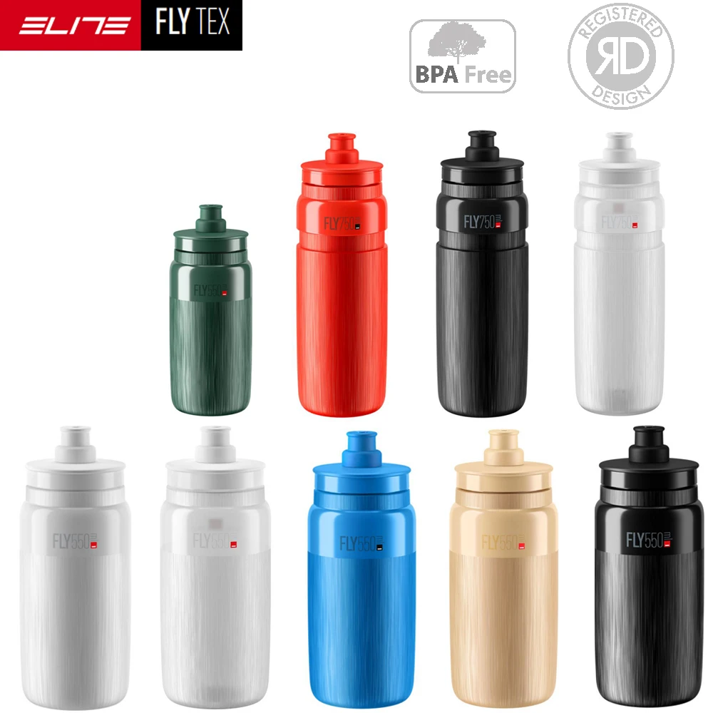 Botella de Agua Ultraligera ELITE FLY TEX para Bicicleta de Carretera y Montaña, Botella Deportiva