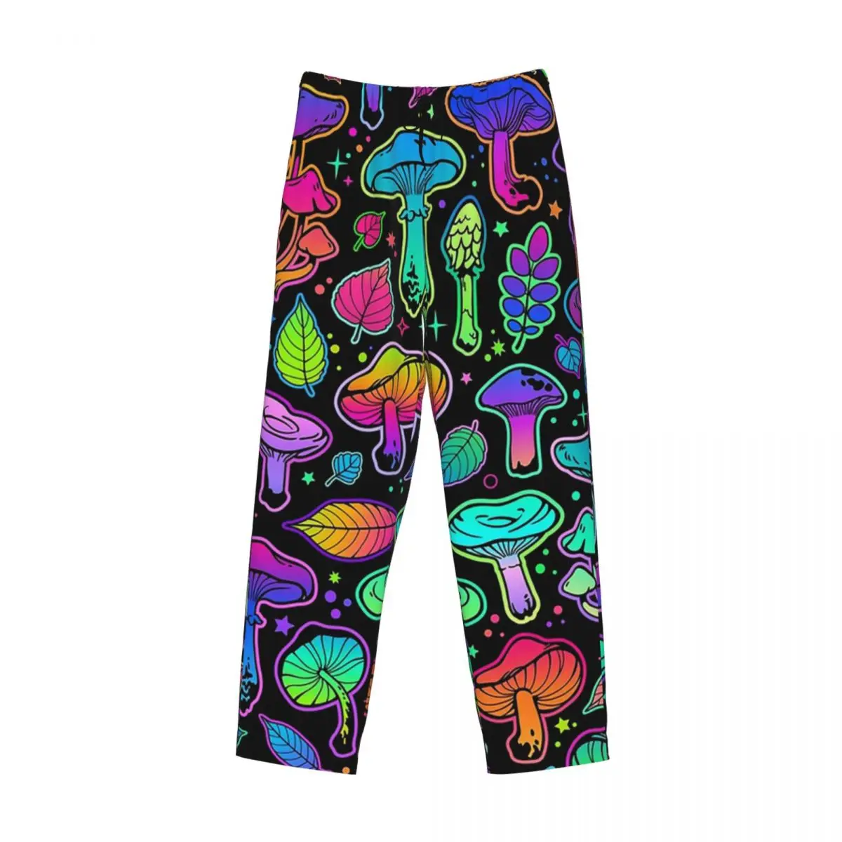 Custom Psychedelic Magic Rainbow Mushrooms Pajama Pants Men Sleepwear Sleep Lounge Bottoms with Pockets