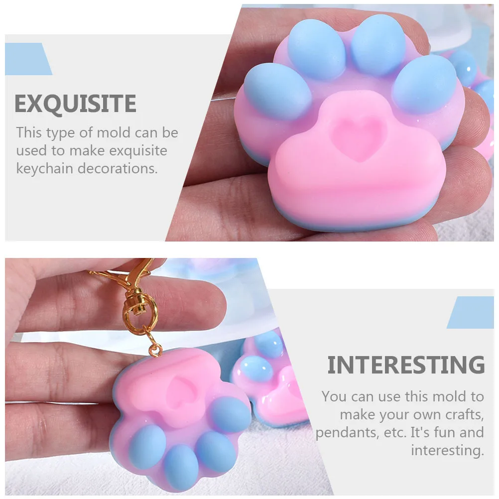 

1Pcs Simple DIY Manual Mold Cat Claw Shaped for Exquisite Keychain Decorations Easy to Use and Clean White Pendant Epoxy Molds