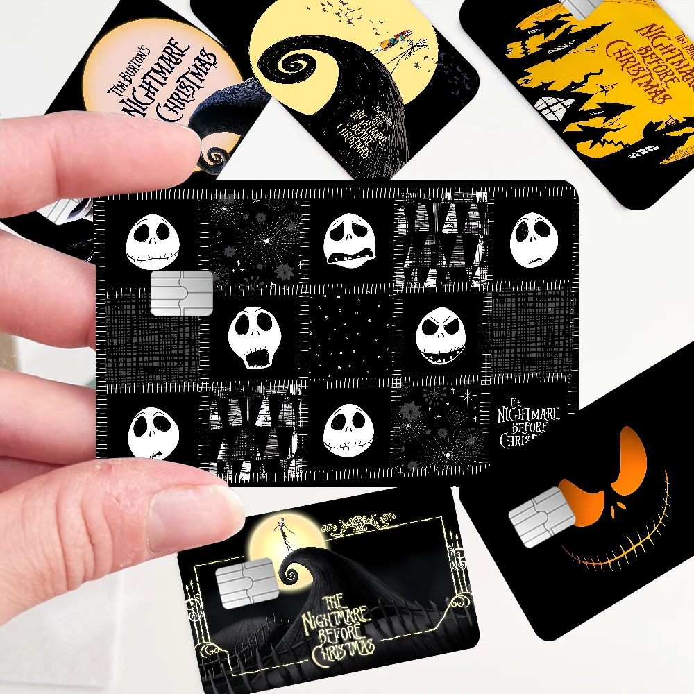 Pegatinas de piel para tarjetas de crédito The N-Nightmare B-Before C-Christmas para VISA Bank Bus Metro, pegatina protectora para tarjetas de acceso
