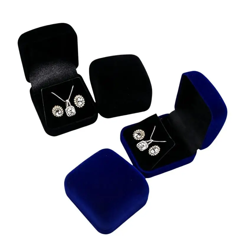 Samt-Ohrstecker- und Halsketten-Aufbewahrungsbox, Organizer-Etui, Schmuck-Display, Geschenkverpackung, Tragbare Reise- und Hochzeitsbox – Detail 5