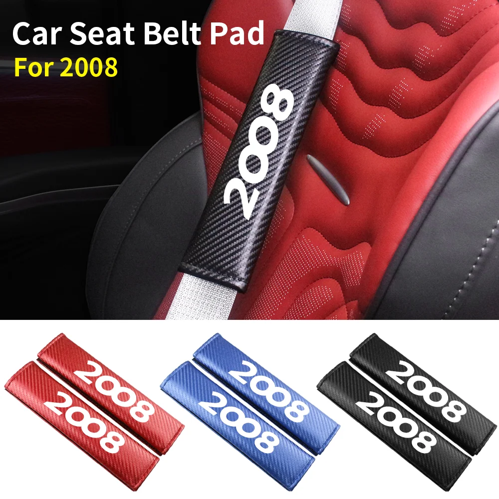 

Carbon Fiber Car Seat Belt Cover Shoulder Pad Protector Cover Safety Belt Padding Pad Cushion For Peugeot 2008 Auto Accessories