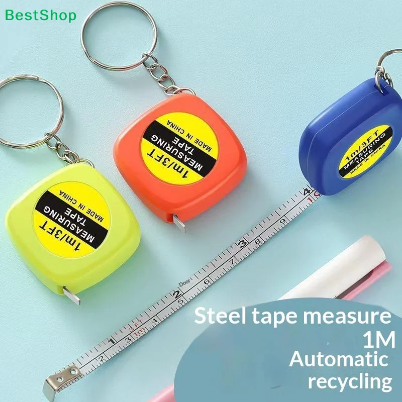〔Q〕Mini Retractable 1M 3FT Measuring Tape With Keychain Compact Lightweight Portable For Household DIY Sewing Daily Use