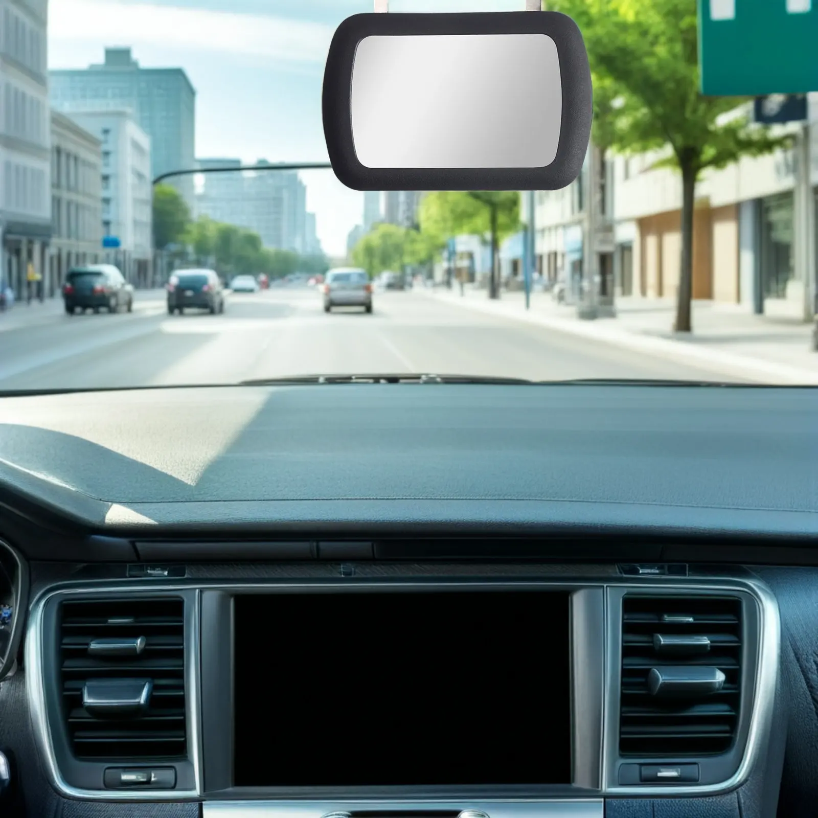 2 Pcs Mirror Car Vanity Accessories Visor for Sun Automobile Makeup Black Clip on
