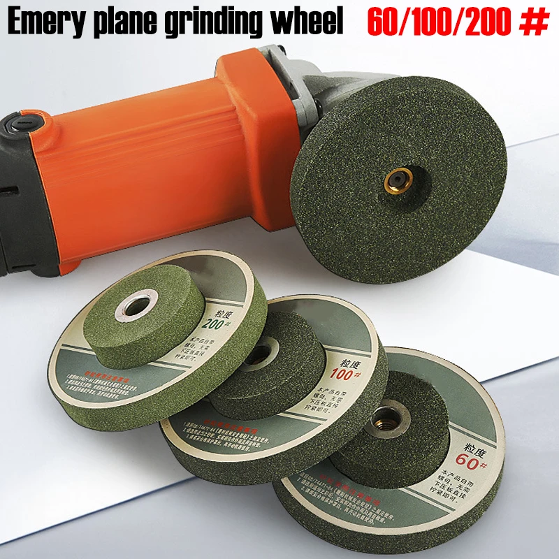 

1pc Emery Plane Grinding Wheel 60-200# Metal Stone Polishing Block M10 Threaded Grinder Sharpening Rotating Tools Accessories