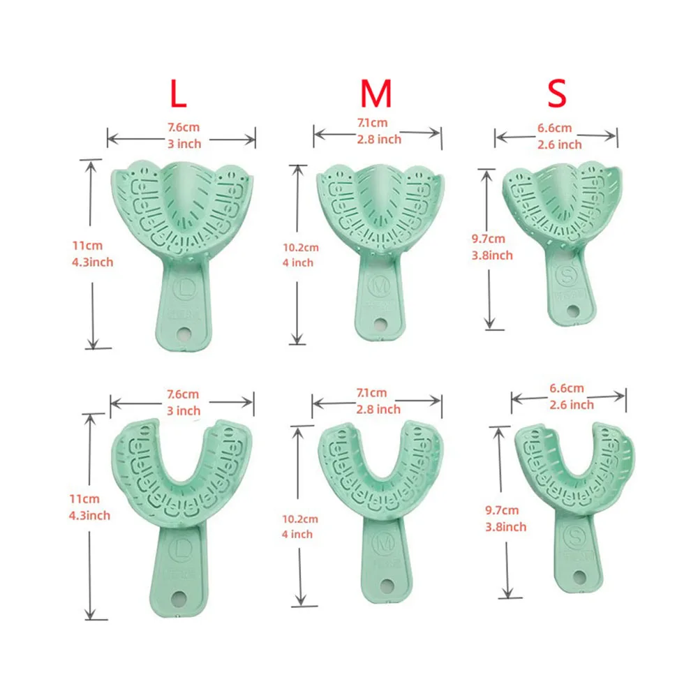 3-parowa taca do implantów dentystycznych Zielona, zdejmowana, częściowa taca na pełne usta Jednorazowa taca na wyciski Łatwa do złożenia przegroda