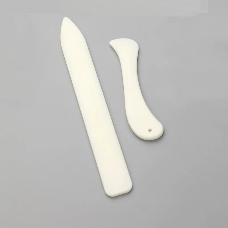2Pcs Kunststoff Leder Arbeits Werkzeug Knochen Ordner Für Leder Handwerk Scoring Falten Rillen Kanten Papier Handgemachte Nähen Werkzeuge Teil