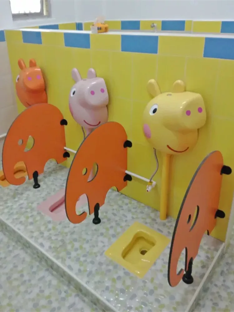 Kindergarten toilet baffle school toilet partition children cartoon color partition squatting urinal toilet baffle