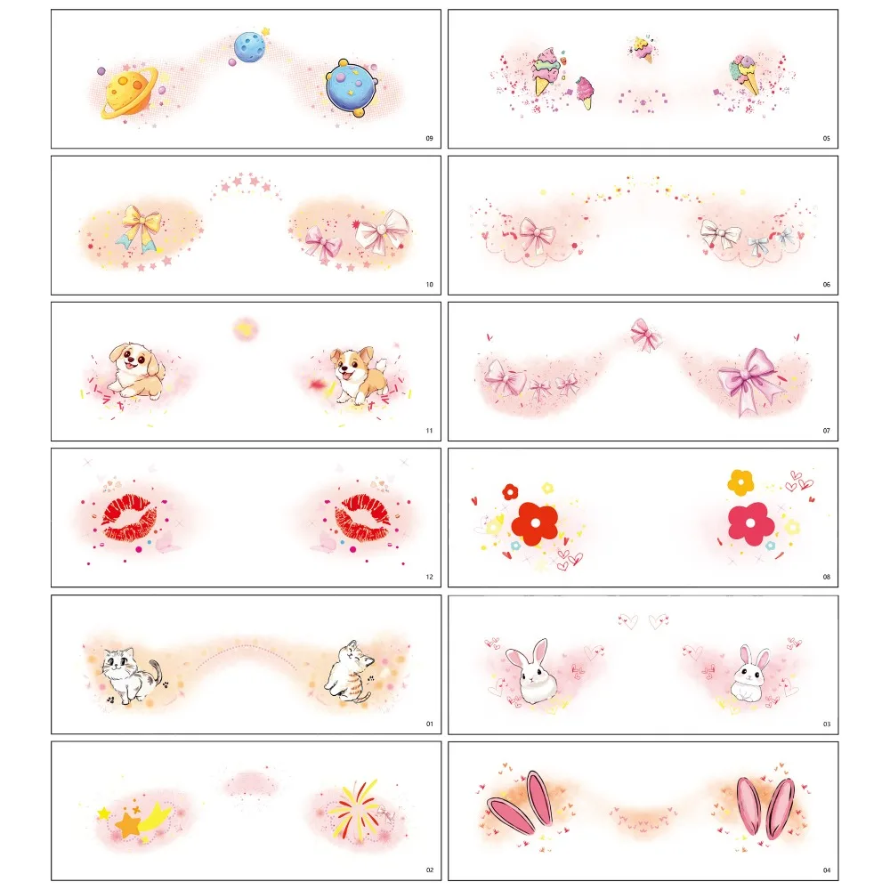 

12 Pcs New Glitter Face Tattoo Waterproof Red Face Makeup Patches DIY Temporary Tattoo Sticker Women