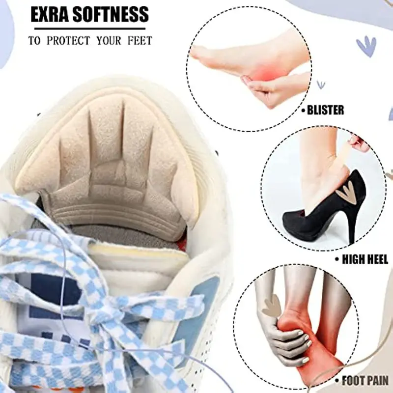 Sneakers Heel Pads Inserts Sports Heel Protector Adjust Size Heels Liner Grips Pain Relief Leather Heel Cushion Patch Foot Care