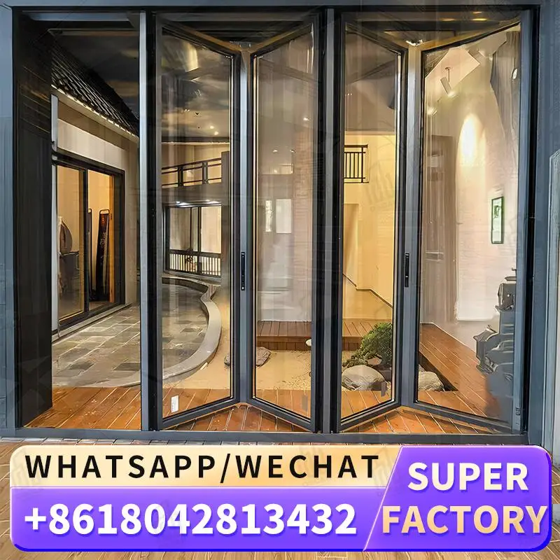 

Thermal Break Bifold Aluminum Glass Folding Doors for Villa European Standard Ideal for Residences and Mansions